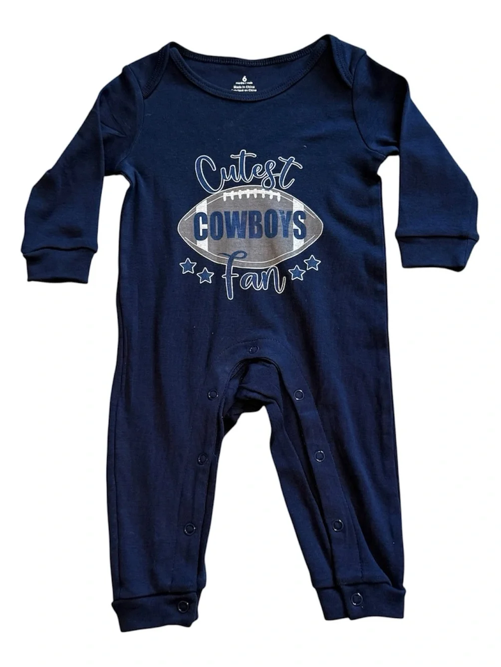 Dallas Cowboys Baby Bodysuit 6M Long Sleeve Cutest Cowboys Fan Football Outfit